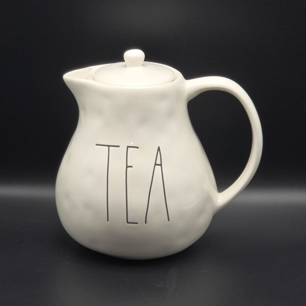 Rae Dunn Artisan Collection White Ceramic Teapot With Lid 56oz 7.5in x7.5in
